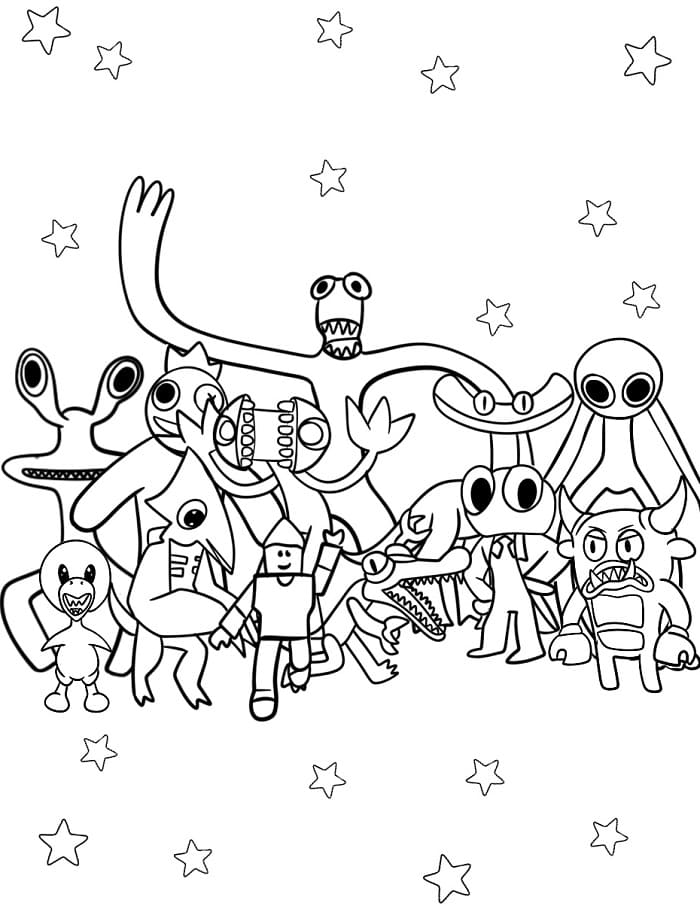 Rainbow Friends Carini da colorare