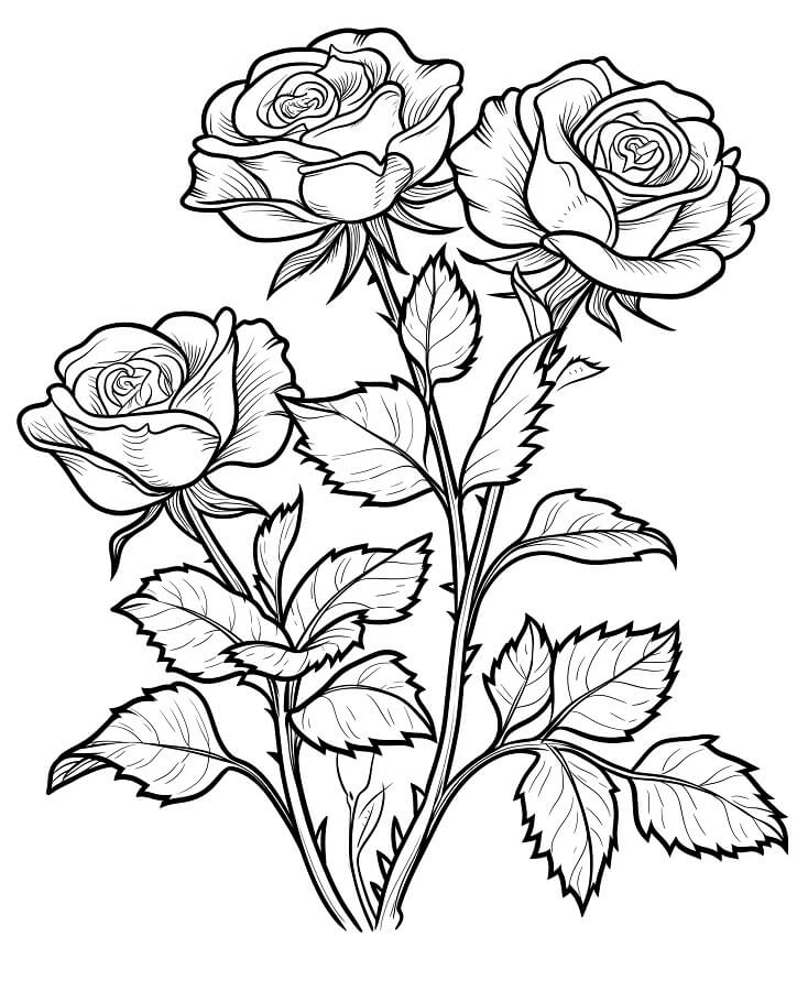 Rosa (2) da colorare