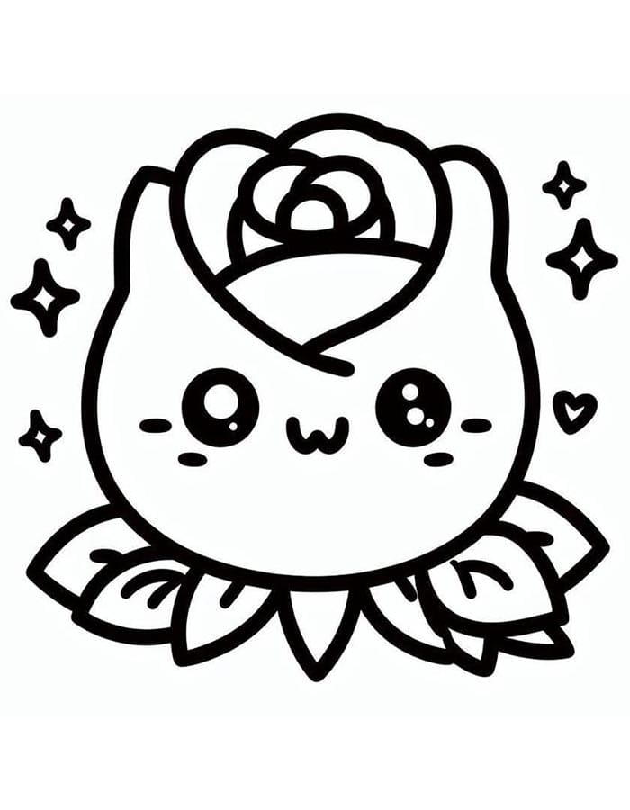 Rosa Stampabile da colorare