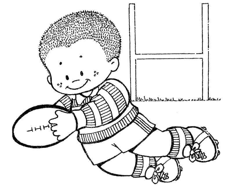 Rugby per Bambini di 2 Anni da colorare