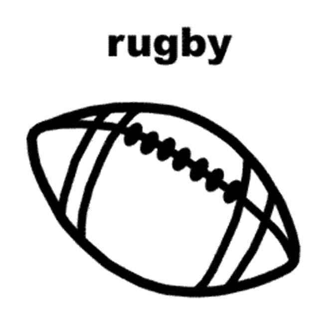 Rugby per Bambini di 3 Anni da colorare