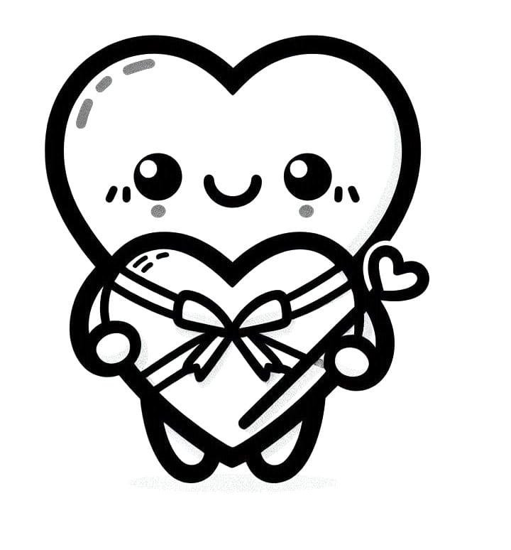 San Valentino per Bambini di 1 Anno da colorare