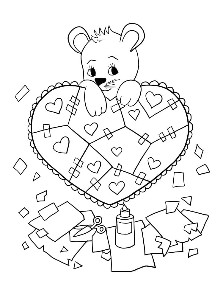 San Valentino per Bambini di 5 Anni da colorare