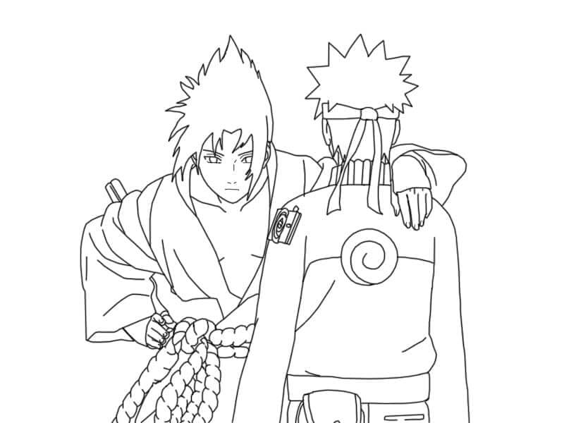 Sasuke e Naruto da colorare