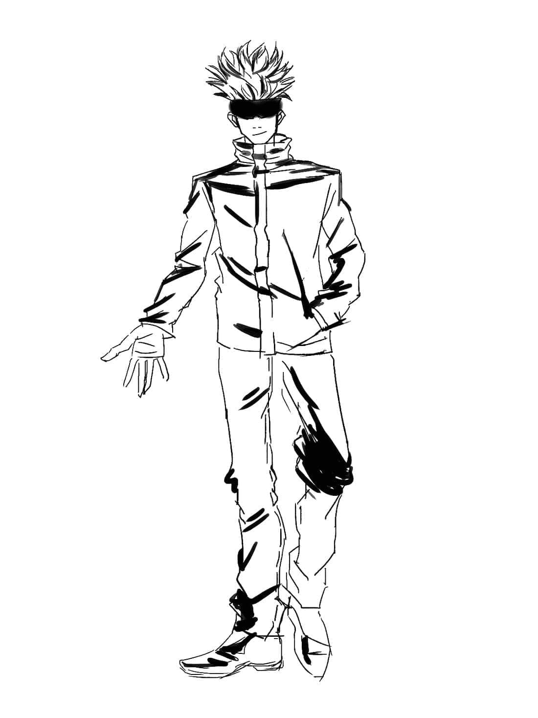 Satoru Gojo Anime Jujutsu Kaisen da colorare