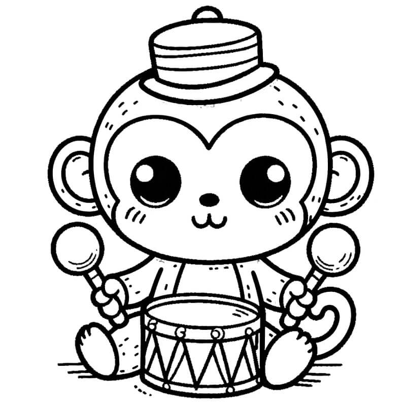 Scimmia da circo da colorare