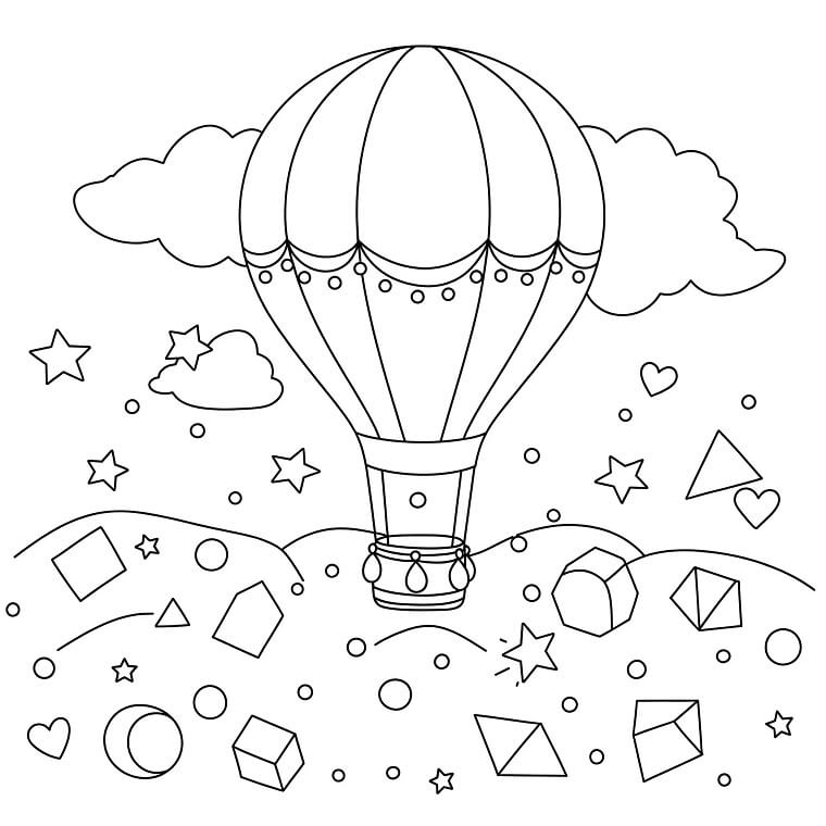 Simpatica mongolfiera da colorare
