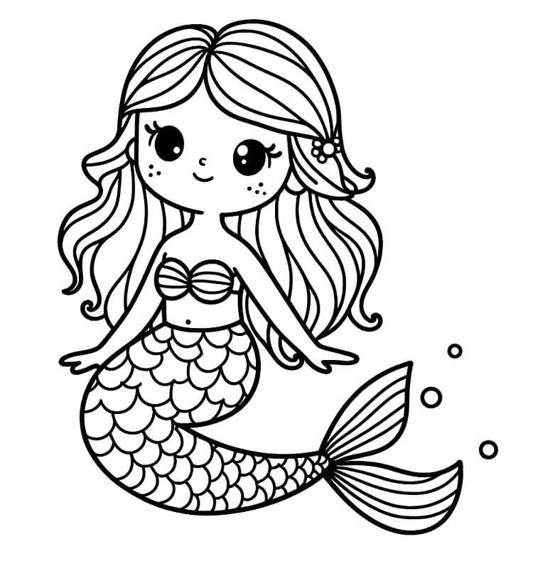 Sirena Gratis Stampabile da colorare