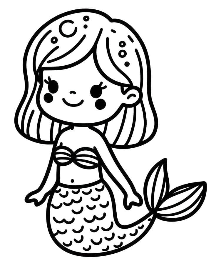 Sirena Gratuito per Bambini da colorare