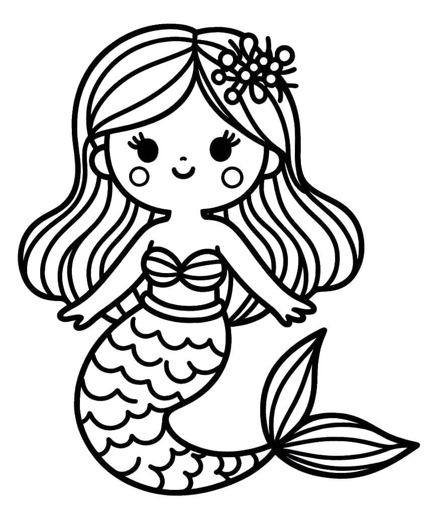 Sirena per Bambini di 3 Anni da colorare
