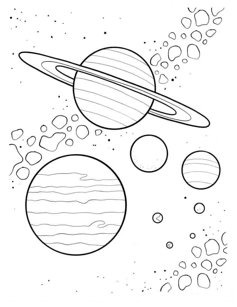 Sistema Solare Libero da colorare