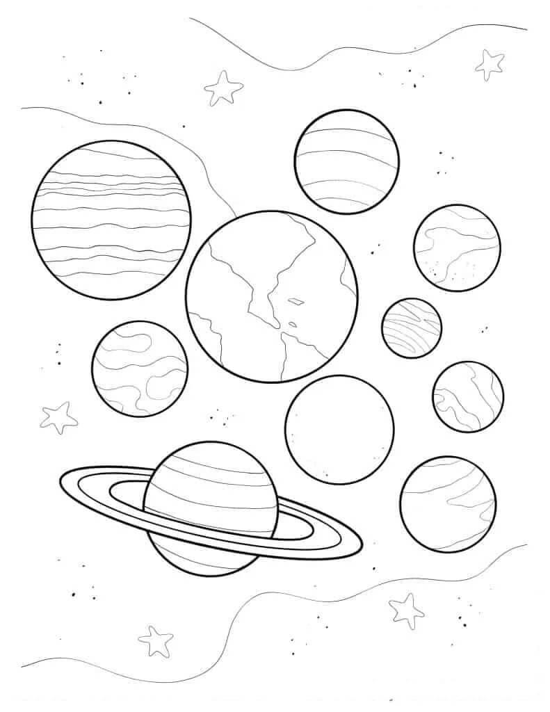 Sistema Solare Standard da colorare