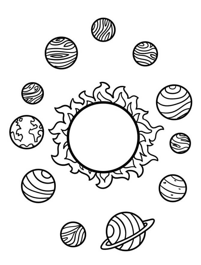 Sistema Solare da colorare