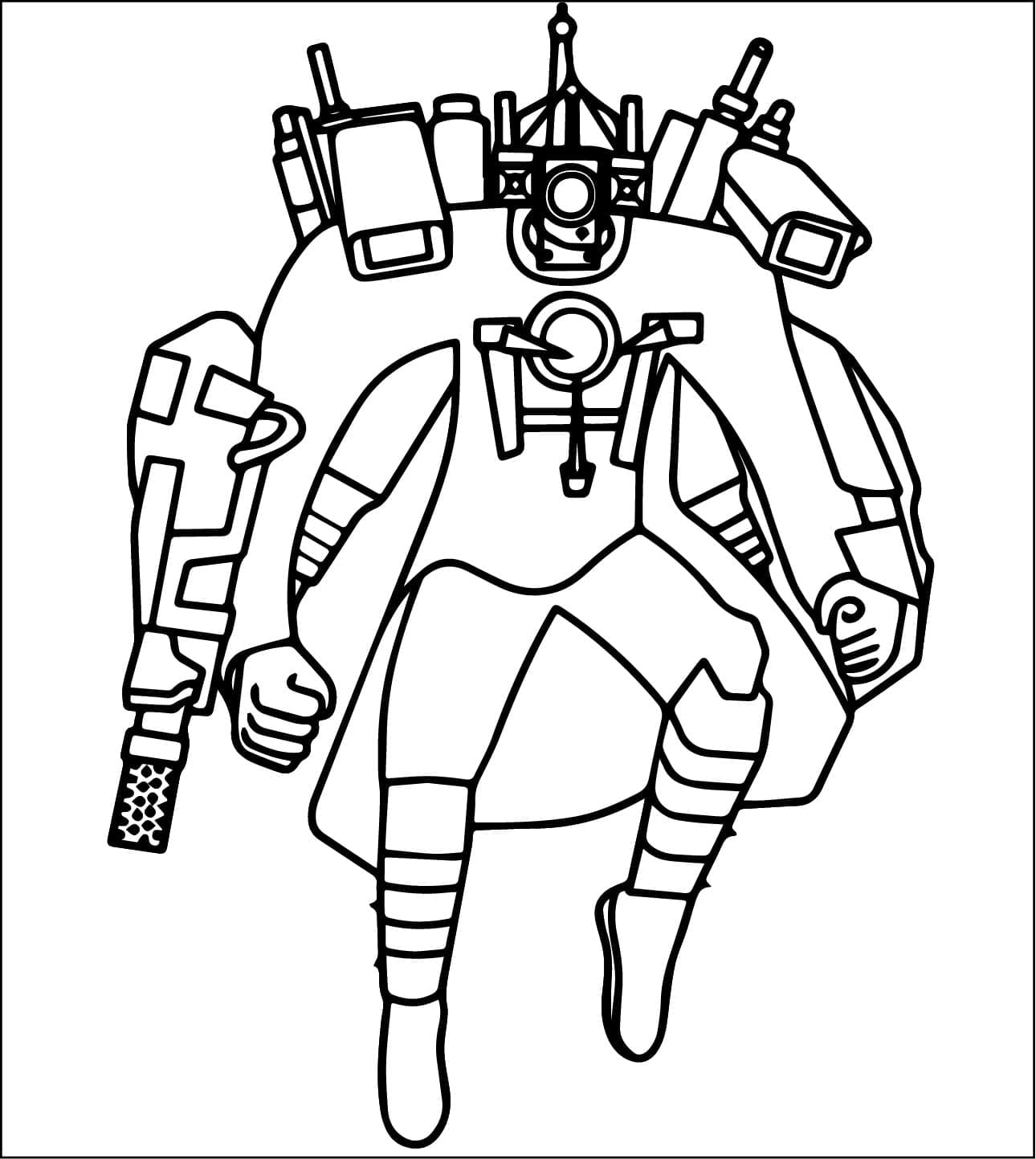 Skibidi Toilet Stampabile per Bambini da colorare