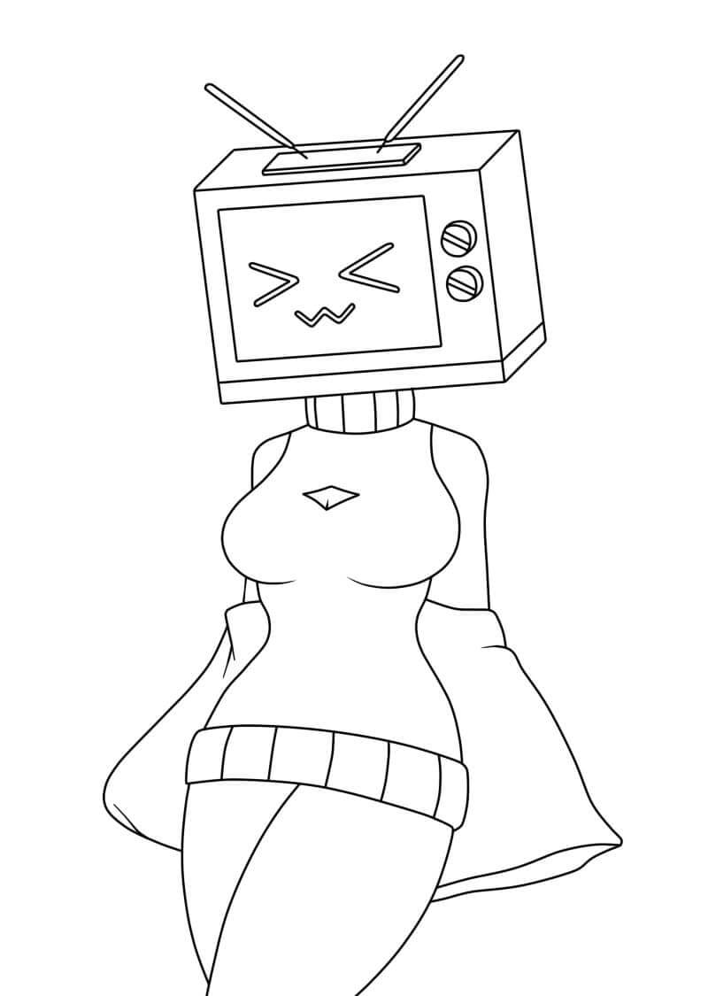 Skibidi Toilet TV Woman da colorare