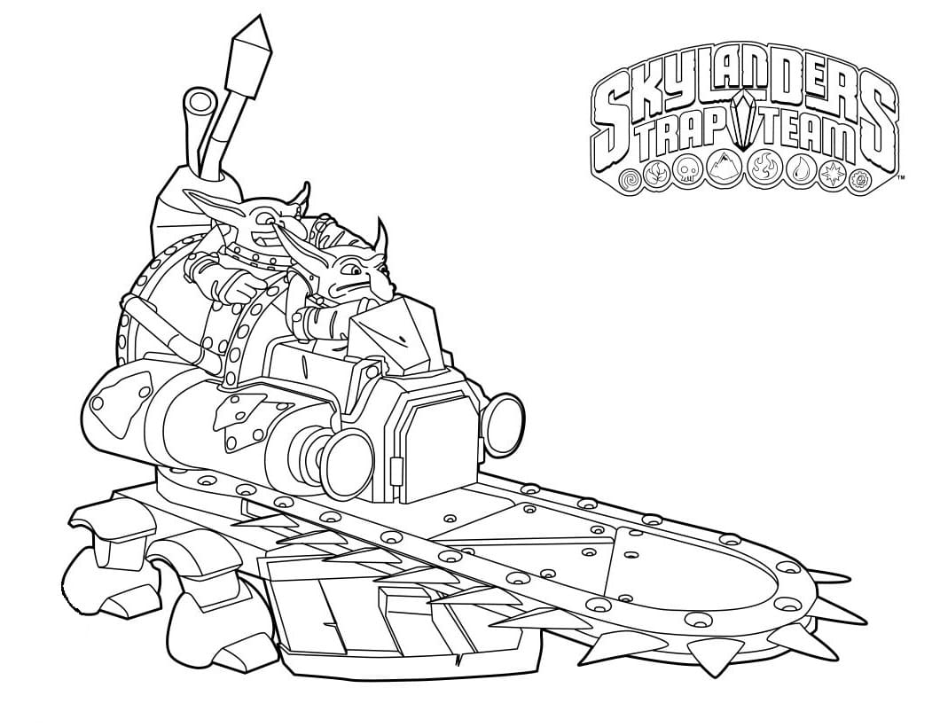 Skylanders Trap Team Shrednaught da colorare