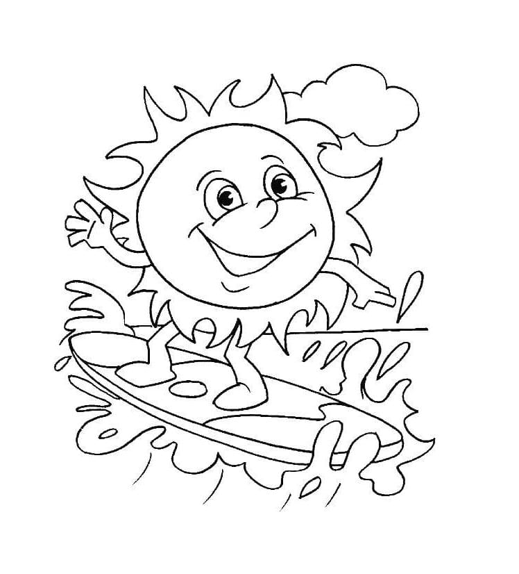 Sole Adorabile da colorare