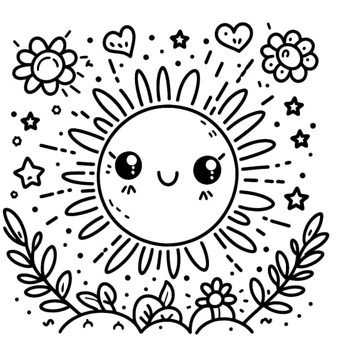 Sole Carino da colorare