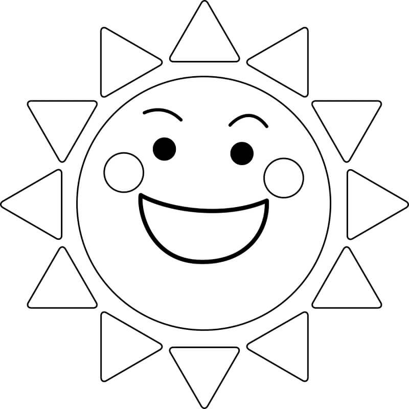 Sole Gratuito per Bambini da colorare