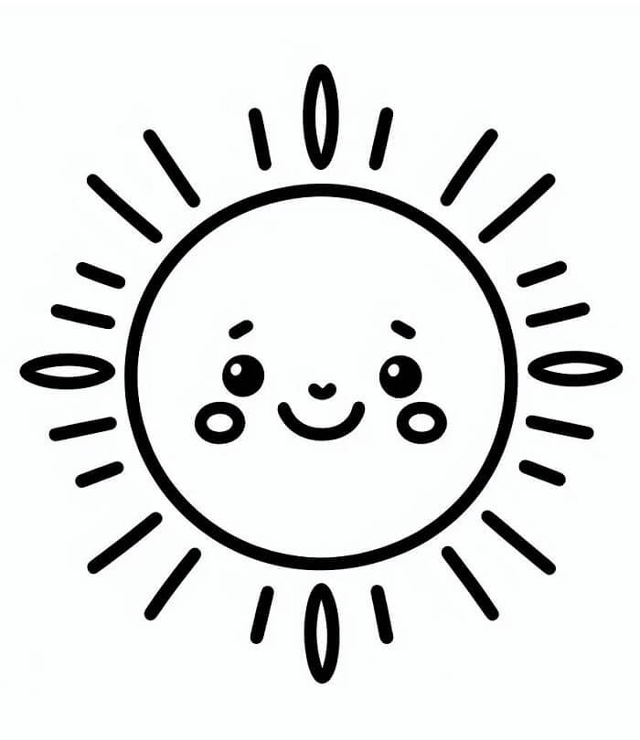 Sole Immagine Libera da colorare