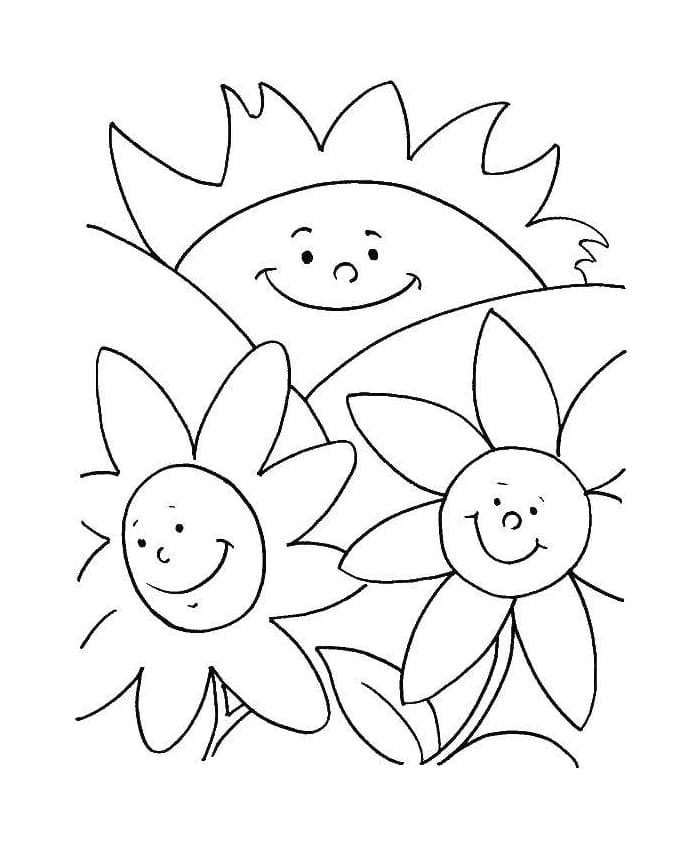 Sole Molto Carino da colorare