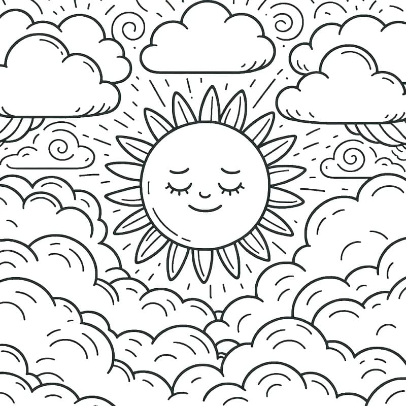 Sole Perfetto da colorare