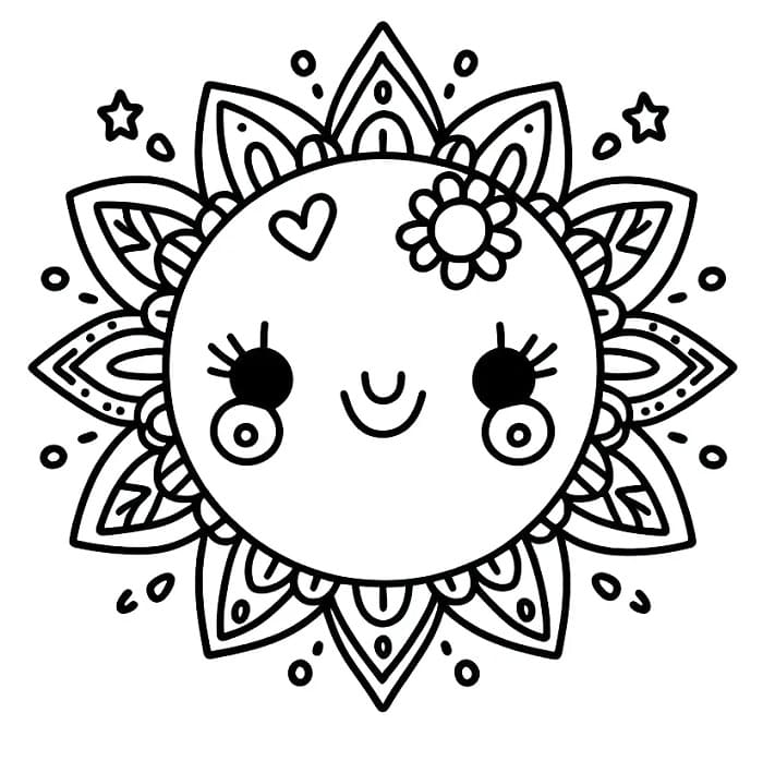 Sole Semplice da colorare