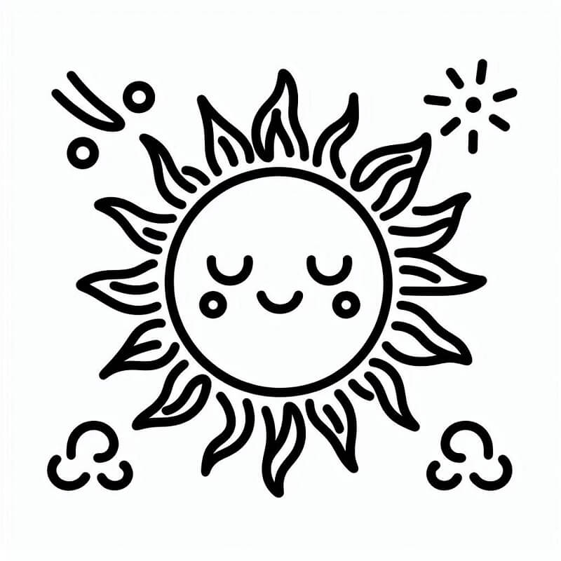 Sole Stampabile Libero da colorare