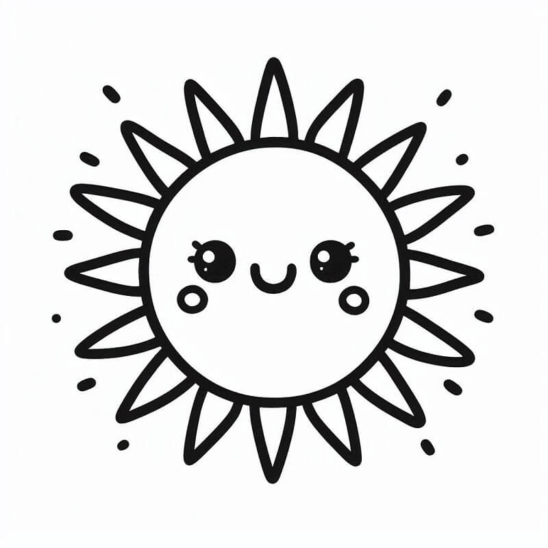 Sole per Bambini di 3 Anni da colorare