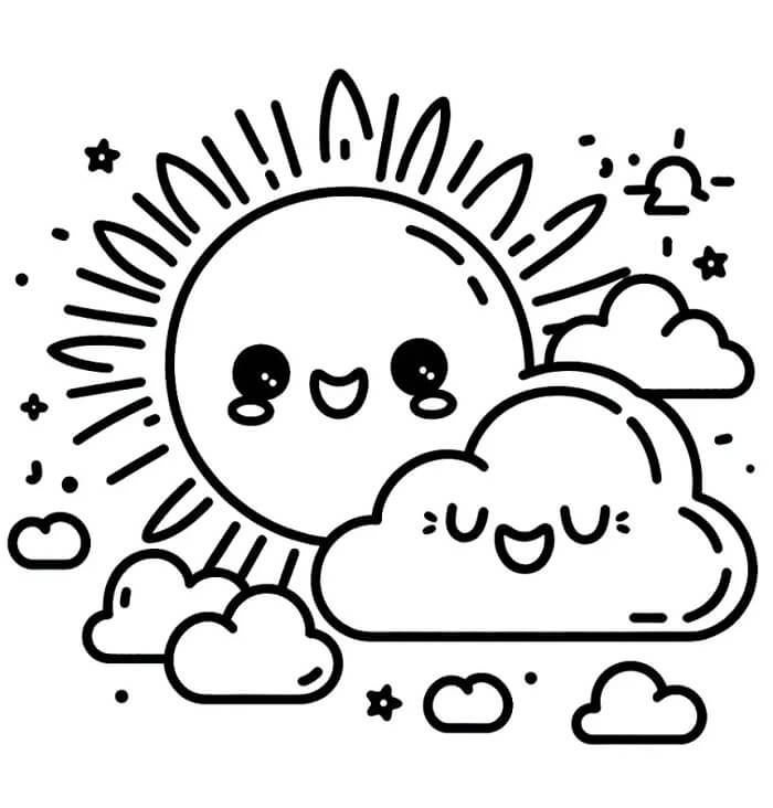 Sole per Bambini di 5 Anni da colorare