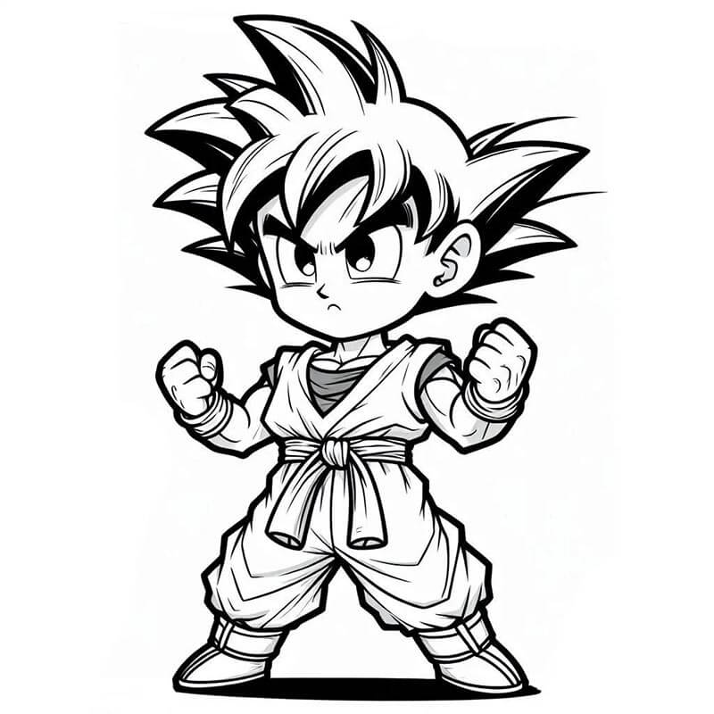 Son Goku Stampabile Libero da colorare