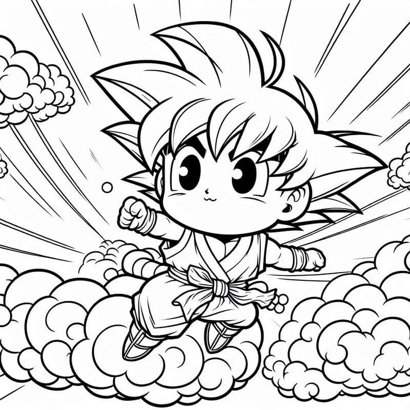 Son Goku per Bambini di 1 Anno da colorare