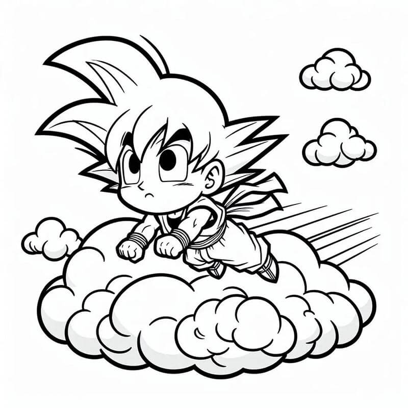 Son Goku per Bambini di 4 Anni da colorare