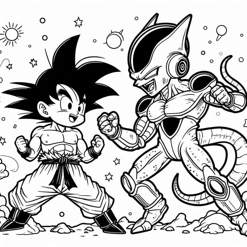 Son Goku per Bambini di 6 Anni da colorare