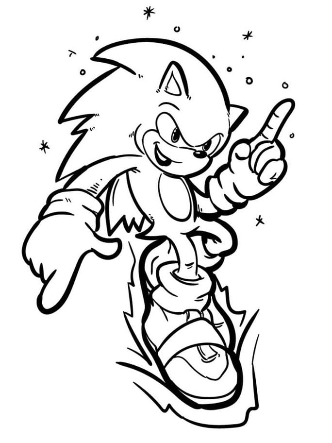 Sonic Facile da colorare