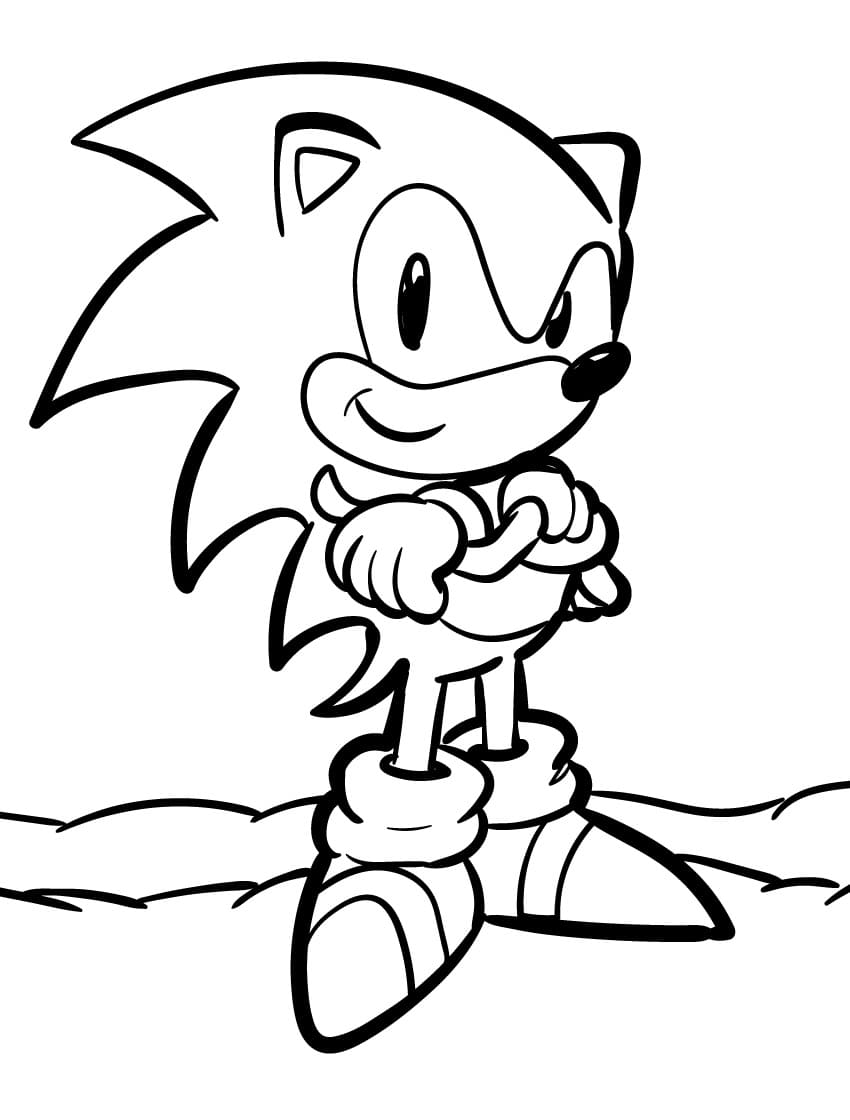 Sonic Molto Semplice da colorare