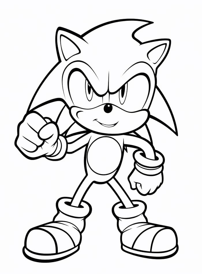 Sonic Semplice da colorare