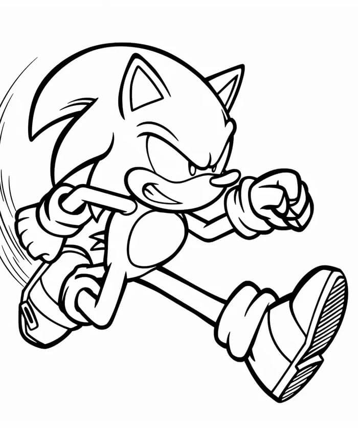 Sonic arrabbiato da colorare