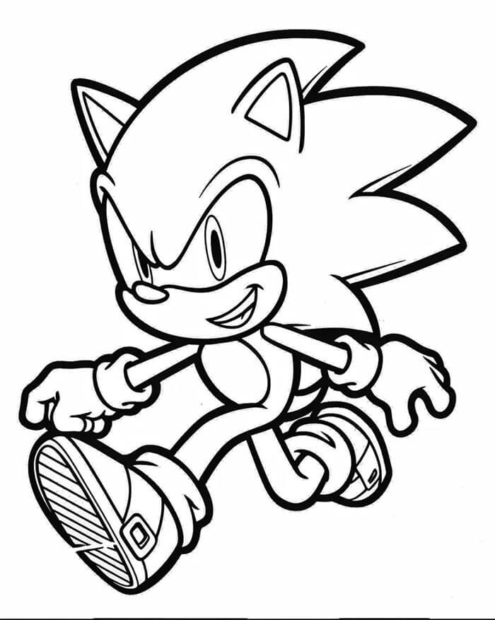 Sonic in esecuzione da colorare