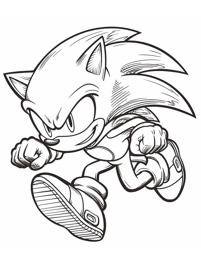 Sonic sorridente da colorare