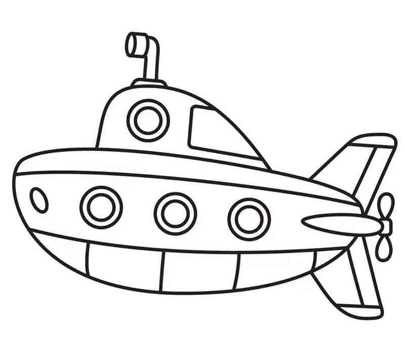 Sottomarino Gratuito per Bambini da colorare