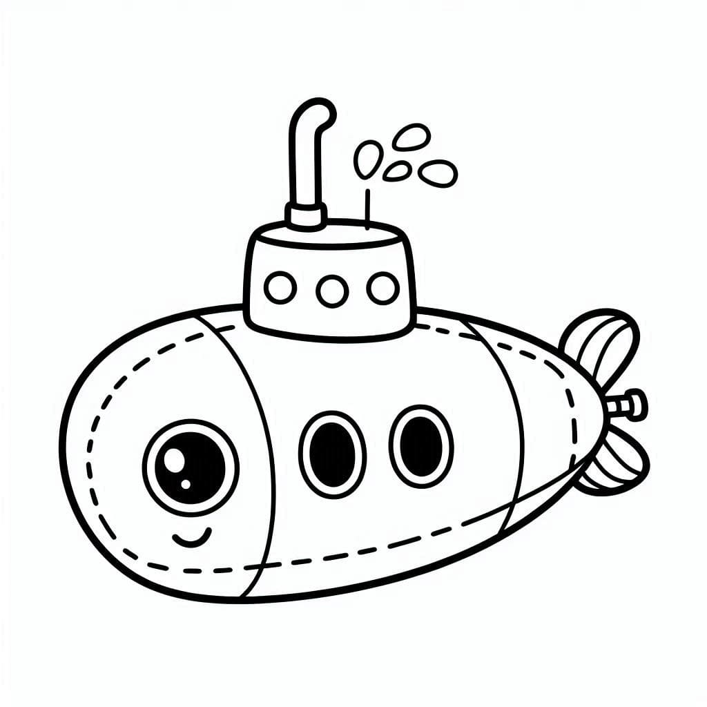 Sottomarino Stampabile Gratuito da colorare