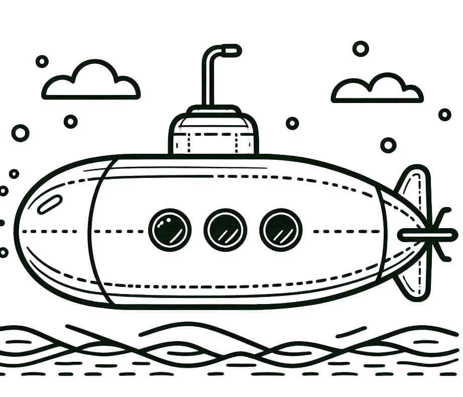 Sottomarino per Bambini di 6 Anni da colorare