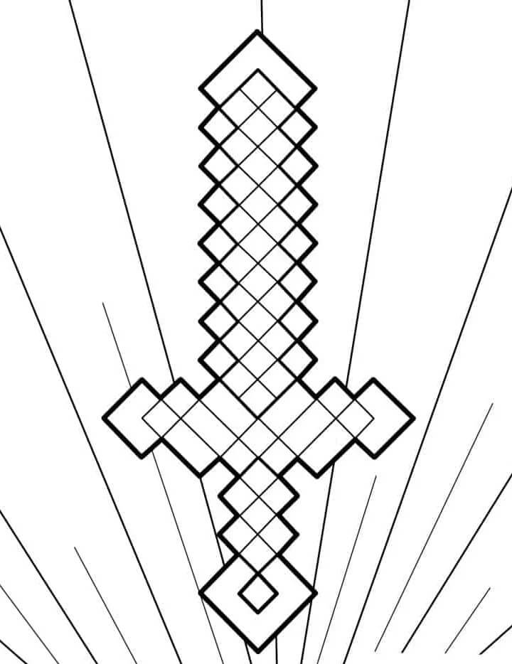 Spada di Minecraft da colorare