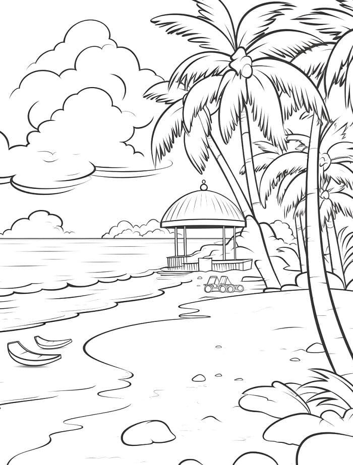 Spiaggia Bellissima da colorare