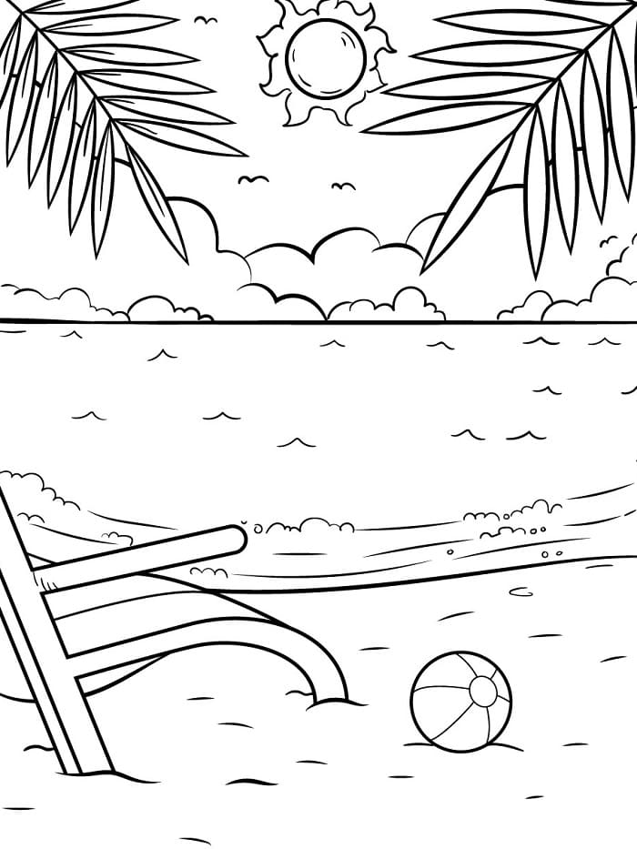 Spiaggia Fantastica da colorare