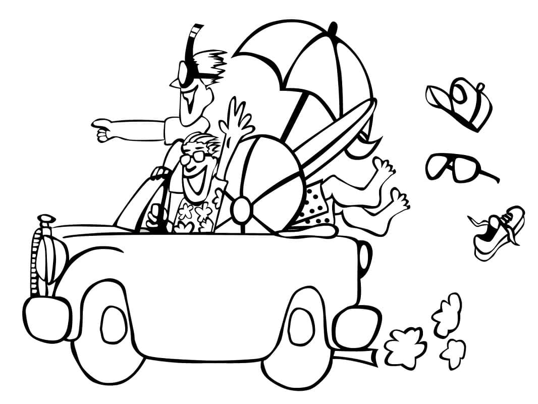 Spiaggia Gratuita per Bambini da colorare