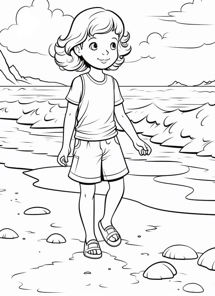 Spiaggia Meravigliosa da colorare