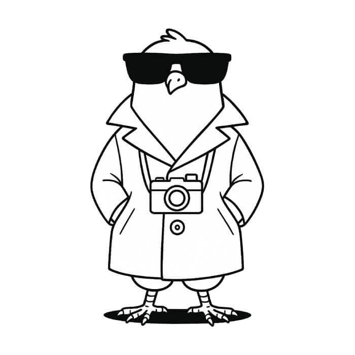 Spijuniro Golubiro Italian Brainrot da colorare