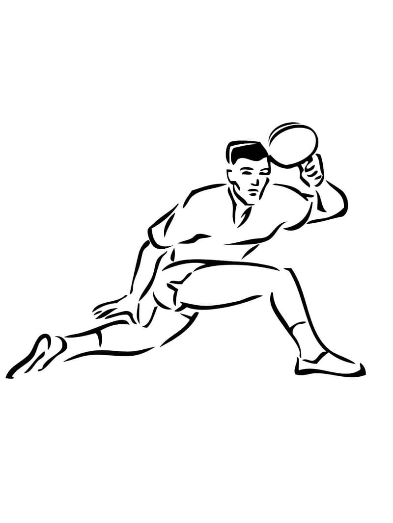 Sport di Tennis da Tavolo da colorare